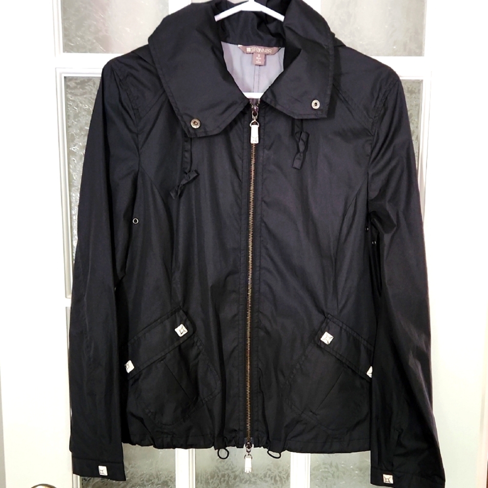 Spanner Black Windbreaker Jacket